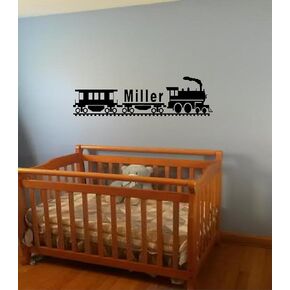 Personalized Custom Name Railroad train wall art decal Children baby room decal