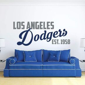 California Wall Decal EST 1958 | Vintage Baseball Sports Team Decor | Vinyl MLB Lettering Design for Living Room, Bedroom Headboard, Man Cave | Blue, Black, Other Colors | Small, Large Sizes