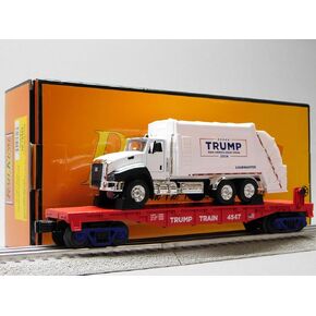MTH RAILKING Donald Trump Flat CAR W/Garbage Truck O Gauge 30-76928