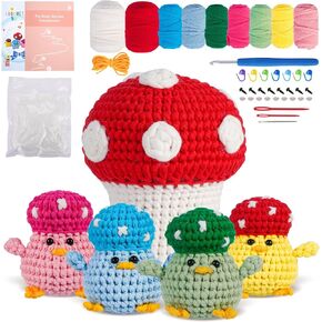Crochet Kit For Beginners, Beginner Crochet Kit for Kids and Adults,4 pack Crochet Animal Kits with Stitch-by-Stitch Video Tutorial and Easy Peasy Yarn, Crochet Starter Kit,Knitting Gift for Beginners
