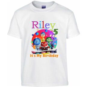 Personalized shirt for birthday girls Inside Out feelings, add name and age, family matching birthday, custom t-shirts birthday girls