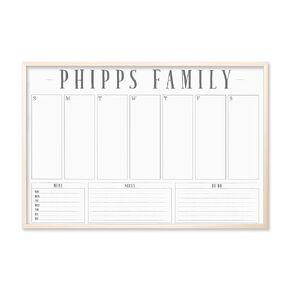 Large Weekly Planner, Weekly Schedule, Dry erase Calendar | Two sizes available | Magnetic Calendar option (36" W x 24" H, Gold Frame)