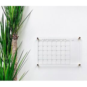 Clear Acrylic Wall Calendar 30x20" or 23x15" || Office 2025 Perpetual Family Monthly Dry Wet Erase Board Undated Floating Gift Her Mom