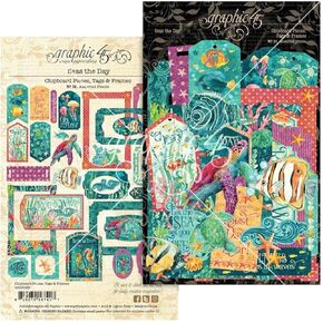 Seas The Day Chipboard Pieces, Tags & Frames