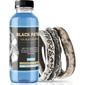 Silver Black - 3.5 Oz Silver Oxidizer Solution, Oxidizer for Silver Jewelry, Apply a Black Patina Finish to Silver, Jewelry Tool for Oxidized Look on Art and Jewelry Projects