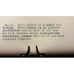 Universal Typewriter Ribbons - Custom Color Twin Spool Typewriter Ribbons (Green and Blue)