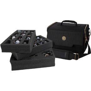 ENHANCE Wide Base Miniature Carrying Case - Mini Figure Storage fits 58 Wide Base Minis & Pick & Pluck for Large Figures - Book Sleeve & 2 Accessory Pockets for Measuring Tape, Dice & More