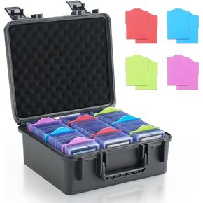 Waterproof Toploader Storage Box for 360 3" x 4" 35PT Rigid Card Holder, Storage Hard Case Holds 80 ONE Touch Magnetic Card
