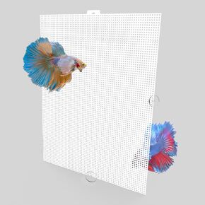 2 PCS Fish Tank Divider Plastic Tank Separator with Self-Adhesive Hook and Ties Clear Cuttable Aquarium Partition Grid Plate DIY Adjustable Isolation Board 13 x 17.3 Inch (Large)