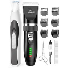 oneisall Quiet Cat Clippers for Matted & Long Hair, Low-Noise Dog Paw Trimmer with LED Light