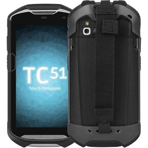 for Zebra Scanner case-Rugged Protective Cover with Anti-Slip Hand Strap for Zebra TC51 TC52 TC56 TC57 TC510K Scanner, Shockproof Bumper Case for Touch Mobile Computer Phone (Black),Only Cover case.