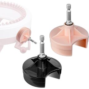 2 Packs Knitting Machines Adapter - Quick Knit Power Adapter Compatible with Sentro 22 40 48 & Jamit Needles Loom, Crank Handle Adapter with Hex Drill Steel Bit (Black + Pink) in Kuwait