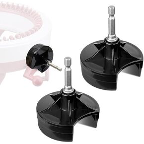 2 Packs Knitting Machines Adapter - Quick Knit Power Adapter Compatible with Sentro 22 40 48 & Jamit Needles Loom, Crank Handle Adapter with Hex Drill Steel Bit (Black + Pink)