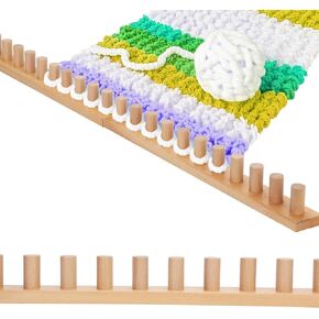Sienson 52" Chunky Knitting Loom for Blanket Making – Foldable Wood Frame, Portable DIY Hand Knitting Kit for Beginners, Reusable Blanket Loom for Bulky Yarn Crafts & Gifts