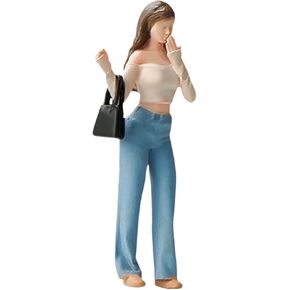 1:64 Scale Models Miniature Figurine Character for Diorama Display, Shoulder Bag Girl