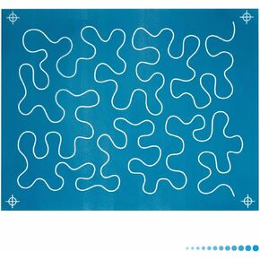 Reusable Line Stencil for Chalk Roller – Coral Flow - Edge to Edge Stencil, Continuous Line Template for Free Motion Quilting, Domestic Machine Quilting, Hand Quilting, Long-Arm Quilting (88012)