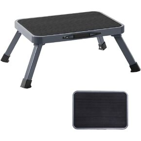 My Falcon Shop: Metal Folding Step Stool - Small Metal Stool - Shop Step Stool - Non Slip - Thin, Foldable and Compact - Taburete plegable portatil - 330lb Capacity
