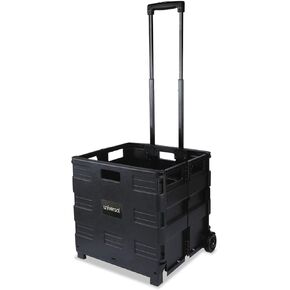 Universal Collapsible Mobile Storage Crate, 18 1/4"x15"x18 1/4" to 39 3/8", Black (14110)