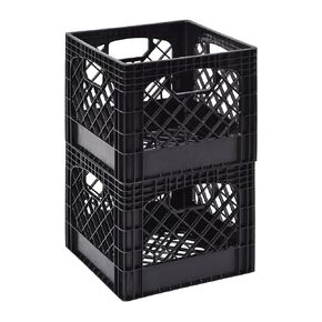Muscle Rack MK131311-B2PK 11" x 13" x 13" Black Milk Crate (Pack of 2)