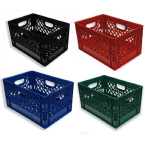 24qt 4 حزمة HDPE البلاستيك الأسود والأزرق والأحمر والأخضر صناديق الحليب
