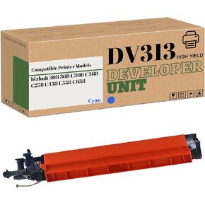 Compatible High Yield DV313 Developer Unit Replacement for Konica Minolta DV-313 for Bizhub 308 368 C368 C258 C458 C558 C658 458 558 C308 Printer (3-Pack 1C/1M/1Y)