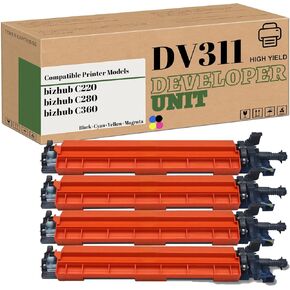 Compatible High Yield Developer Unit Replacement for Konica Minolta DV-311 DV311 for Use in Bizhub C220 C280 C360 Printer (1-Pack Yellow)