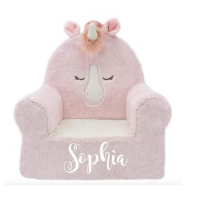 Plush Character Toddler Unicorn Chair, 13"L x 18"W x 19"H, Add Name, BoHo Design, Machine Washable Cover