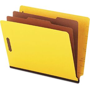Pressboard End Tab Classification Folders, 10/Box