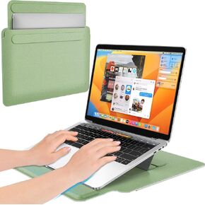 Abovetek 2-in-1 أحكام الكمبيوتر المحمول مع الوقوف لأجهزة الكمبيوتر المحمولة من 13 إلى 14 بوصة ، حقيبة جلدية خفيفة الوزن مع وسادة معصم مريحة وزوايا قابلة للتعديل ، حقيبة واقية لماك هوك ، رمادي ، رمادي in Kuwait