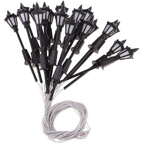 Amagogo 20pcs 1/100 3V HO Scale Miniature Street Lights Railway Train LED Lamp Post Single Head Garden Landscape Decoration for Diorama Sand Table