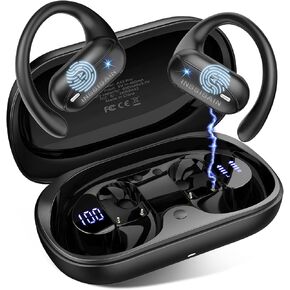 AI Translation Earbuds Real Time 164 Languages & Accents, Audifonos Traductores Inglés Español, IPX7 Waterproof & 10-Min Fast Charge, Bluetooth 5.4 Open-Ear Translator Earbuds for iOS/Android