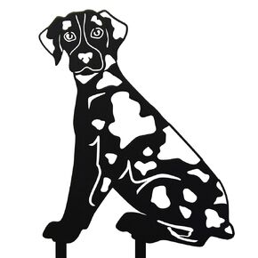 Black Powder Coated Metal Catahoula Leopard Dog Silhouette Yard Stake (Large)