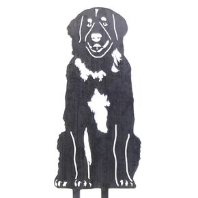 Corten Steel Leonberger Dog Silhouette Yard Stake (Small)