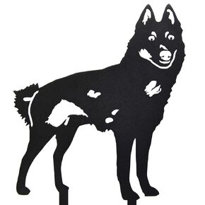 Black Powder Coated Metal Schipperke Dog Silhouette Yard Stake (Small)