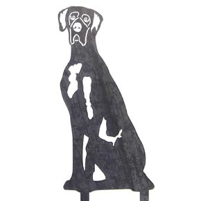 Corten Steel Great Dane Dog Silhouette Yard Stake (Small)