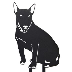 Black Powder Coated Metal Bull Terrier Dog Silhouette Yard Stake (Large)
