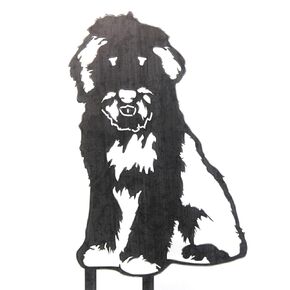 Corten Steel Old English Sheepdog Dog Silhouette Yard Stake (Large)