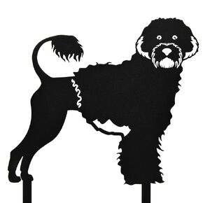 Black Powder Coated Metal Portuguese Water Dog Silhouette Yard Stake (Small)