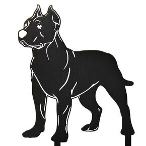 Black Powder Coated Metal Dogo Argentino Dog Silhouette Yard Stake (Large)