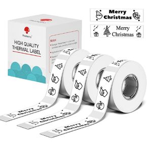 Phomemo Labels D30 Label Tape, Print Master Labels Refill Smart Mini Label Maker Refill D30 D35 Black on White Sticker Thermal Paper Self-Adhesive, 12 x 40 mm (0.47 x 1.57 Inch) 160 Tapes/Roll, 3-Roll