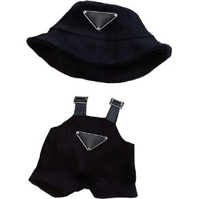 17cm Doll Outfit – Cute Hat & Overalls Dress-up Set, Soft Premium Fabric, Unique Style Accessory for Dolls, Easy On/Off (Not Include Doll)
