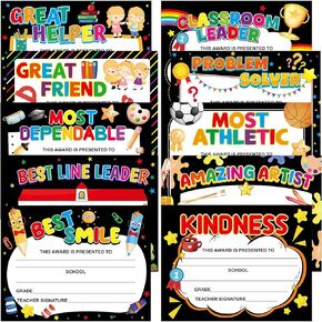 Student of Award Certificate Graduation Certificates for Kids End of School Year Awards of Achievement Graduation Recognition Award for Student Teacher Classroom School Party Supplies 30 Pcs