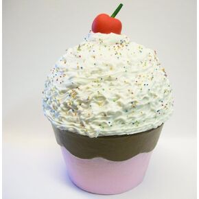 Jewelry Box Pink Cupcake with White Frosting Rainbow Sprinkles Cherry Faux Food