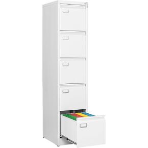 File Cabinet - 4 Drawers Vertical 17.8" Deep Lockable Filing Cabinet Black Metal Storage Cabinets for Home Office to Hanging Files Letter/Legal/F4/A4 Size