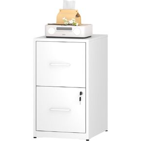 Metal File Cabinet 5 Drawers, Vertical Filing Cabinet for Home Office, File Cabinets with Lock for Legal/Letter Size Hanging File Folders, (White)