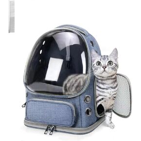 Cat Carrier with Groomer, Breathable Cat Bubble Carrier for Cats or Small Dogs up to 20 lbs, Collapsible Airline Approved, Clear Cat Travel Backpack (Pink)
