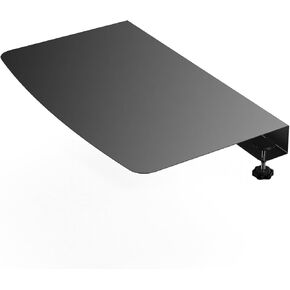 17 inch Clamp-on Corner Desk Connector Sleeve Plate, L Desk Platform Extender Attachment, Corner Desk mat - Black