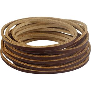 Toprank Leather Flat Full Grain Genuine Leather Cord & Strip for Bracelets, Necklaces, Beading & DIY Jewelry Crafts (Natural, 3mm-5yard)