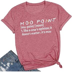 It's a Moo Point T Shirt Women Funny Friends TV Show Shirts Short Sleeve Crew Neck T-Shirt Tee Top Women
