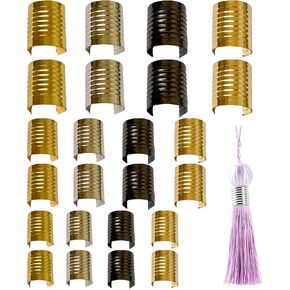 240 Pcs Metal Cylindrical Opening Crimps, 3 Sizes Leather Rope Clips, Cord String Fastener for DIY Crafts Tassel Macrame, 4 Colors